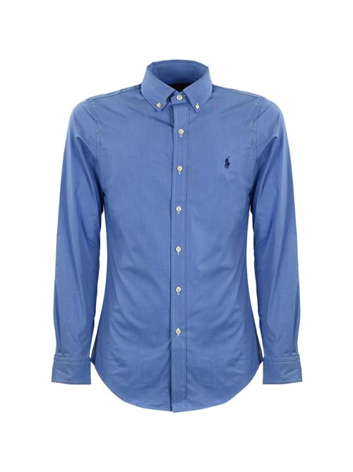 Camicia in cotone con logo blu POLO RALPH LAUREN | 710 928254003